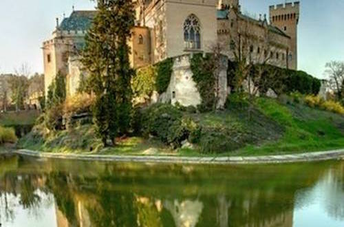 Building in Slovakia Reflecting in Water