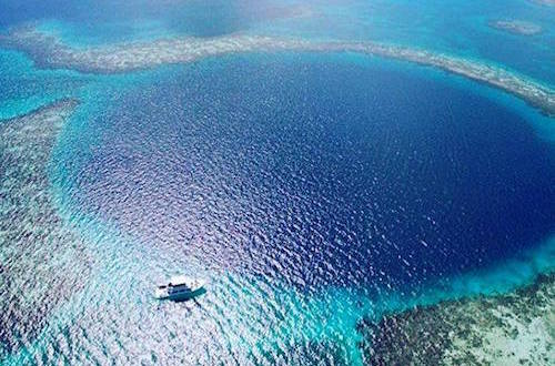 Ariel View of Blue Hole Belize