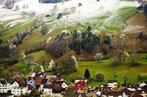 Ariel Shot of Houses in Liechtenstein