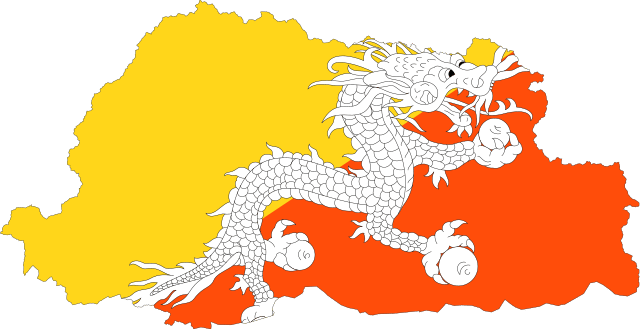 Bhutan Flag map