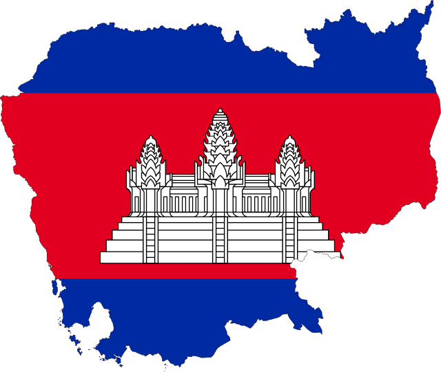 Cambodia Flag map