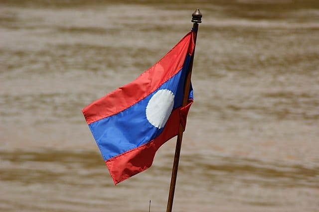 Laos Flag Flying