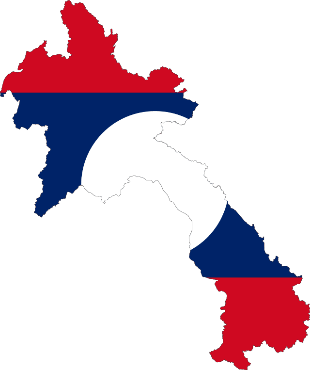 Laos Flag Map