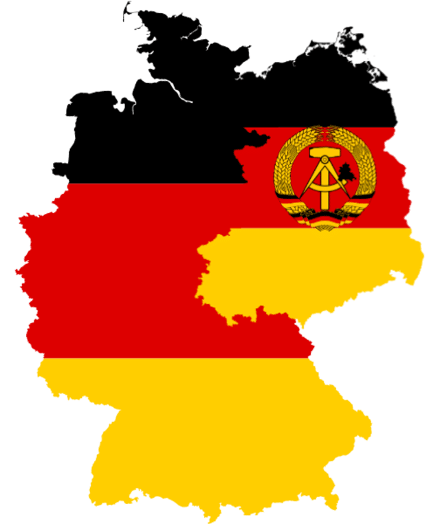 East & West Germany Flag Map