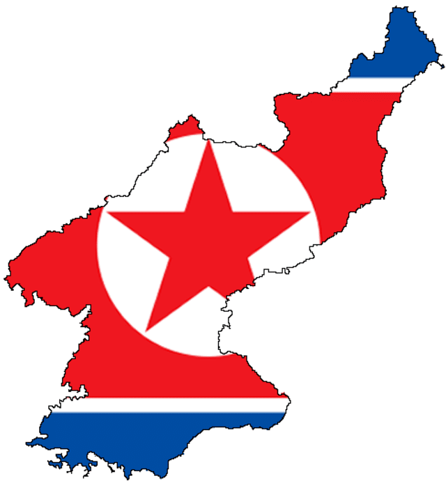 North Korea Flag Map